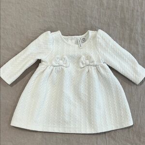 Janie and Jack Baby Girls' White Quilted Bow Dress